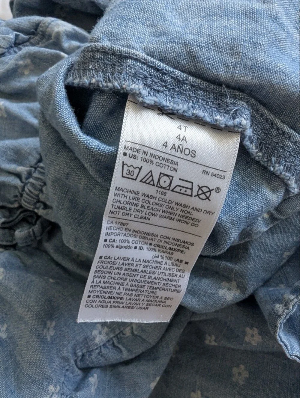 Children's Old Navy Light Blue Denim Floral Dress
